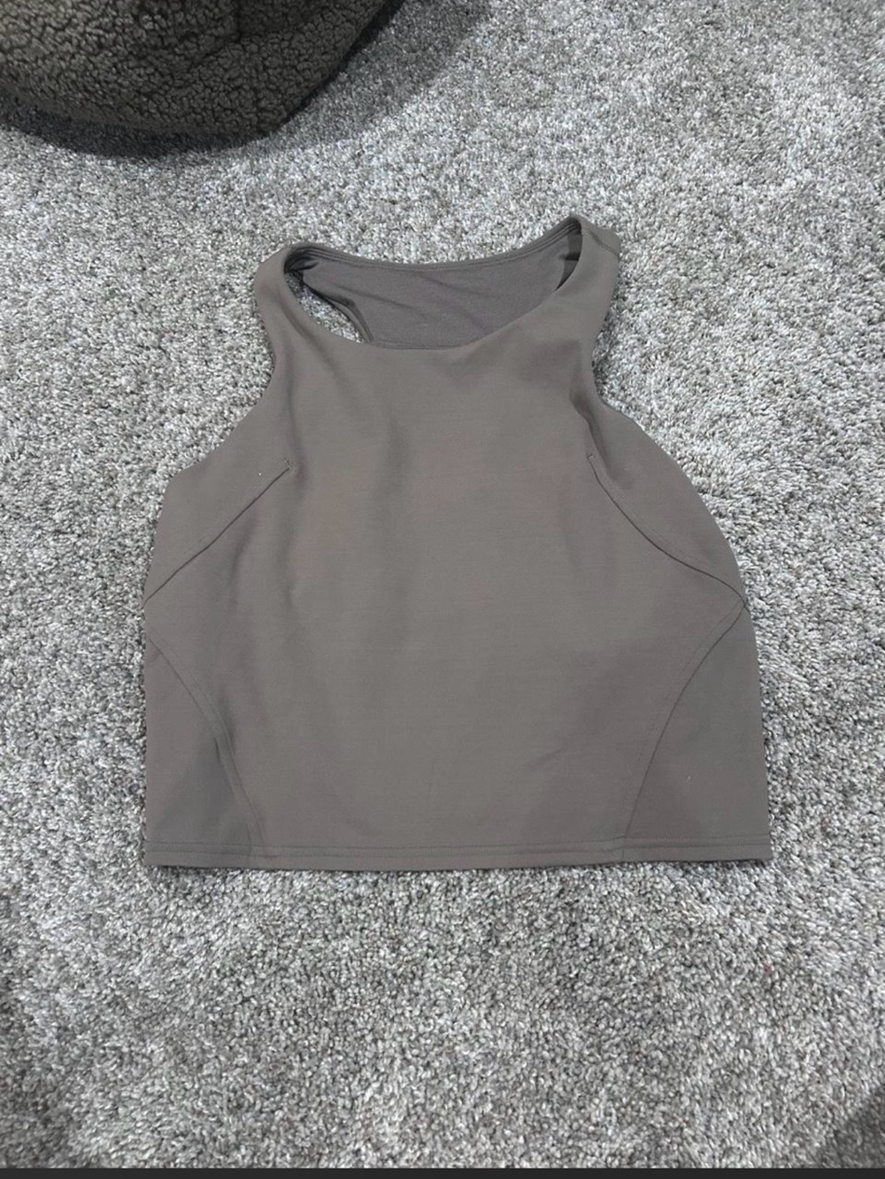 lululemon athletica Taupe High Neck Crop Tank